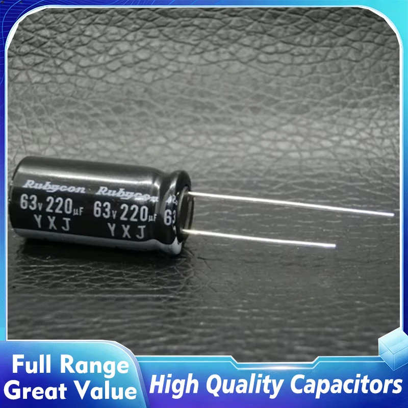 

10PCS-50PCS Brand New Original 63V 220uF Japanese red Rubycon YXJ 63v220uF imported electrolytic capacitor 10*20mm