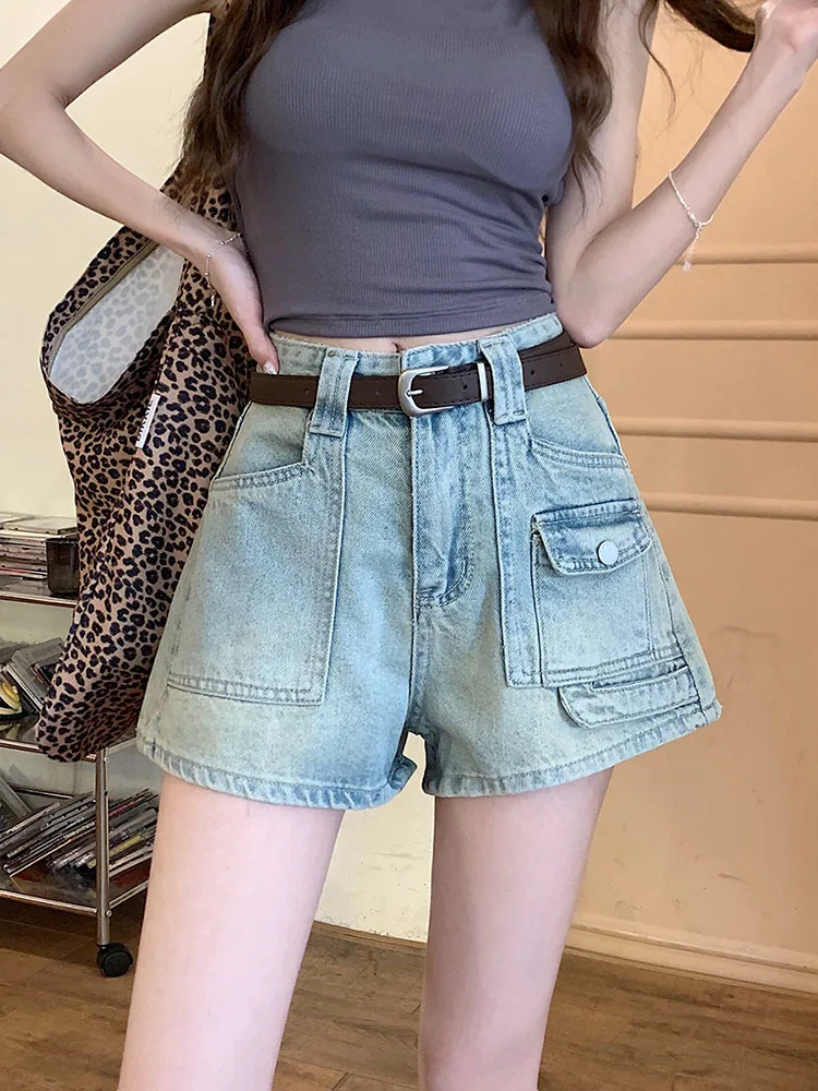 Denim Shorts Women Casual Simple Harajuku Female Vintage High Waist New Summer All-match Loose Korean Style Prevalent Comfort