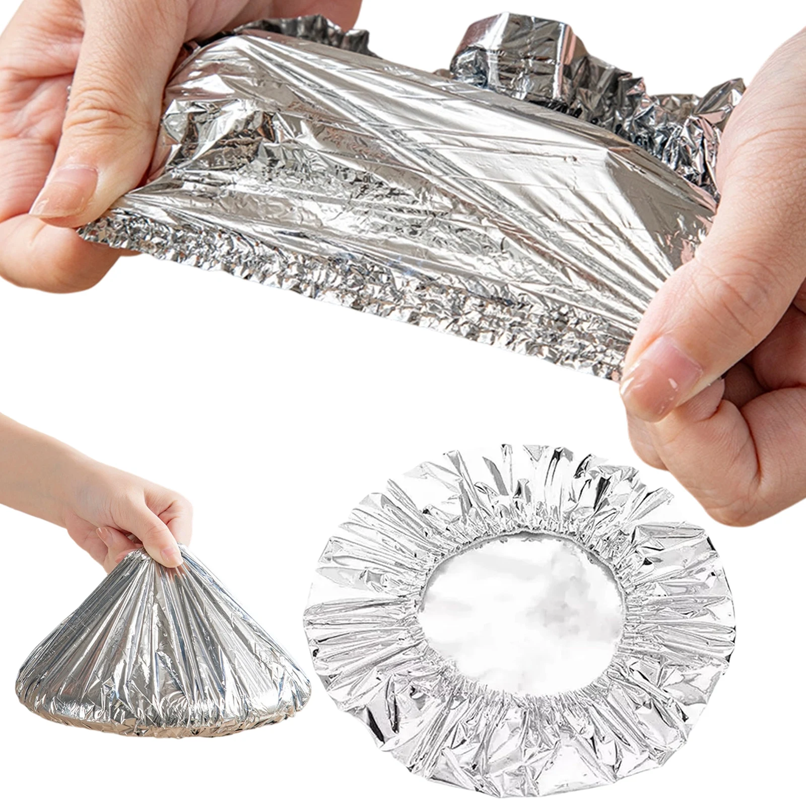 Aluminum Foil Insulated Covers Multifunctional Elastic Heat Retaining Cover Reuse Elast Alu Foil Covers for Bowls & Plates