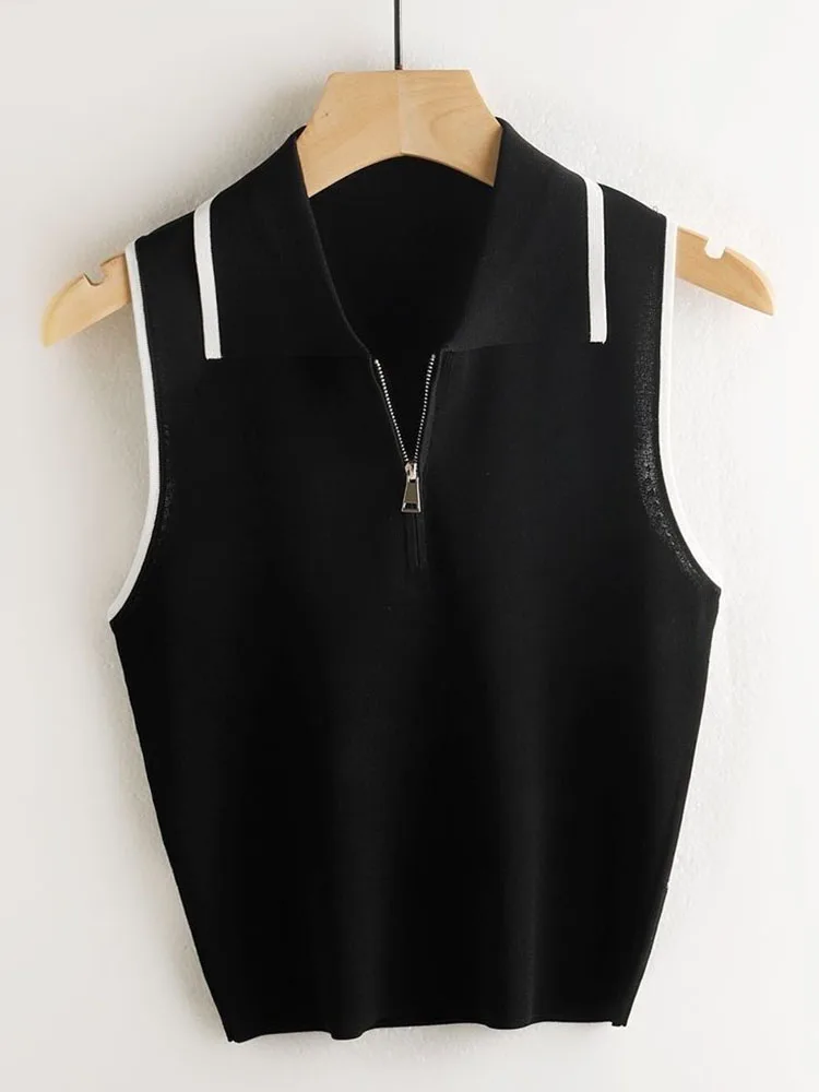 اللون Blo Design f الرمز البريدي هوديي تانك توب Svel محبوك سترة المرأة Faionable صيف 2025 طوق متعدد الاستخدامات #4