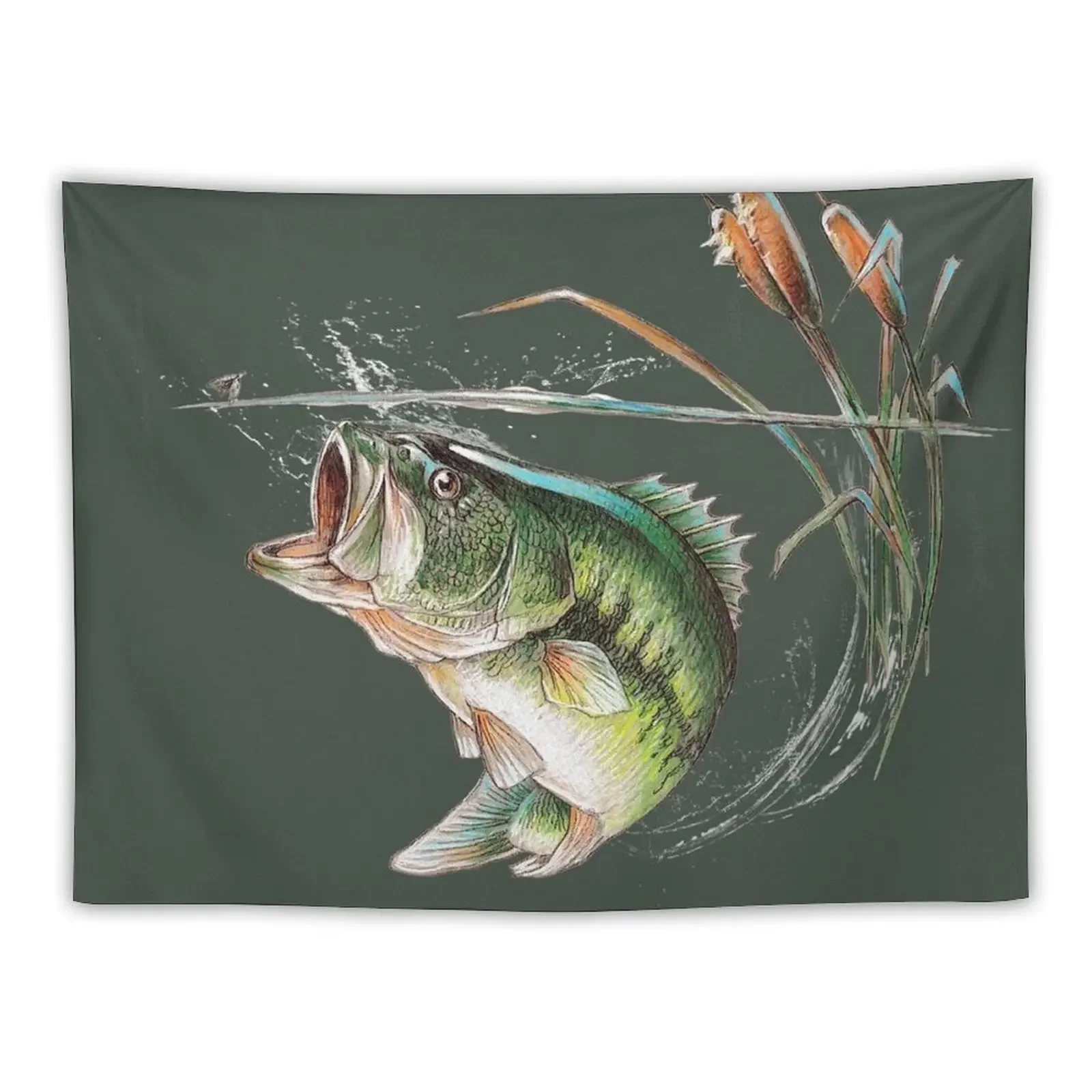 

Bass Sketch Tapestry Art Mural Aesthetic Room Decor Cute Room Decor Home Decorations Tapestry