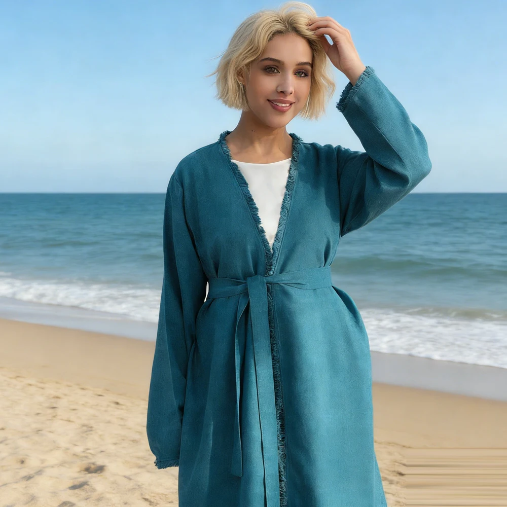 

Eid Bleted Robe Ramadan Open Abaya Dubai Kaftan Women Muslim Dress Modest Islam Clothing Arabic Caftan Marocain Femme Jalabiya