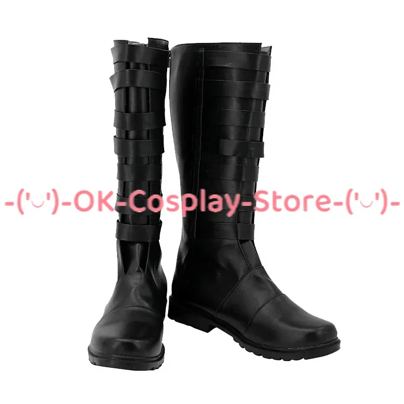 Scarpe Cosplay Moff decoder scarpe in pelle PU nera stivali di carnevale di Halloween Cosplay Prop Custom Made