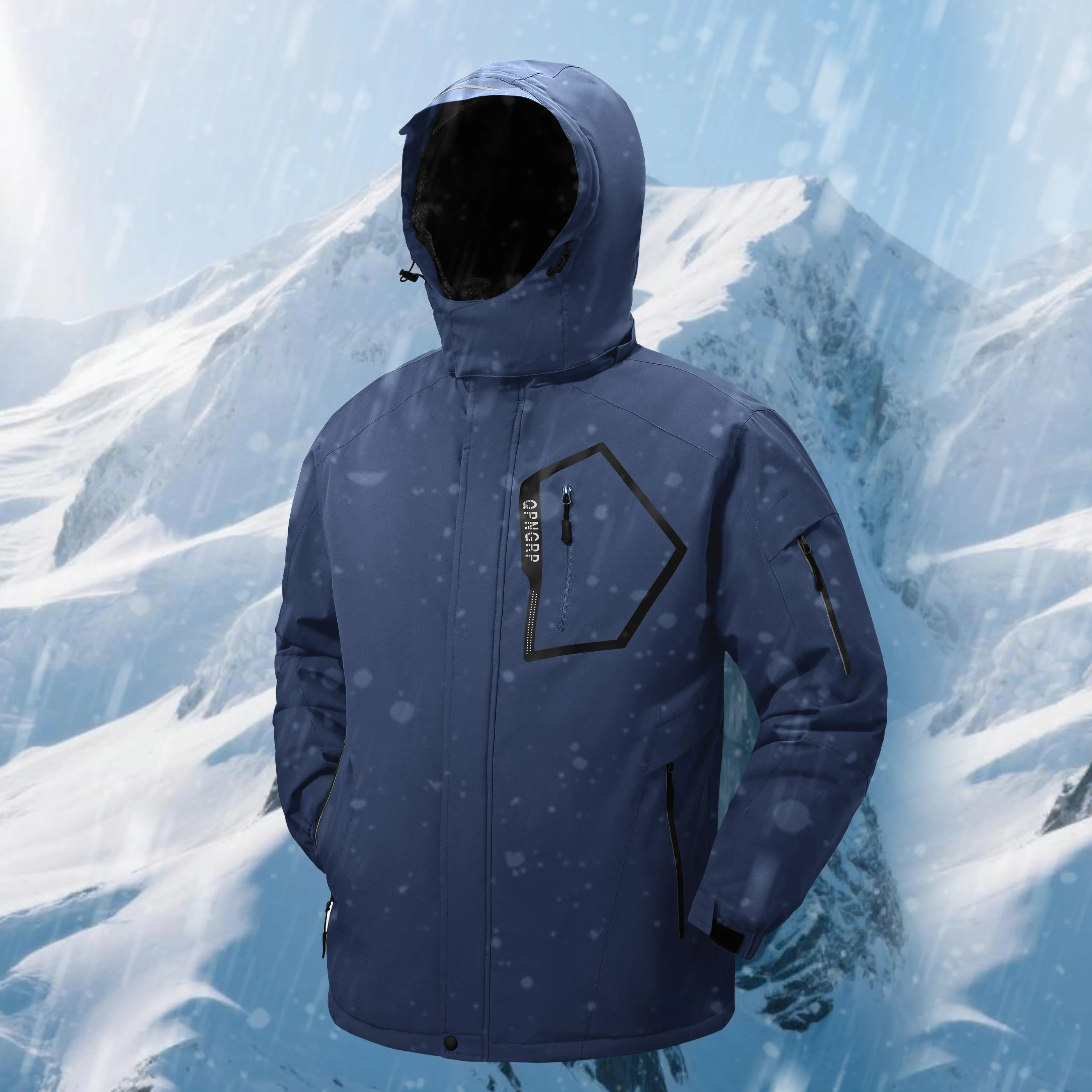 Winter Wasserdichte Winddichte Fleece-Gefütterte Jacken Herren Wanderjacken Outdoor Abnehmbare Kapuzenmäntel Ski Snowboard Oberbekleidung – Detail 7