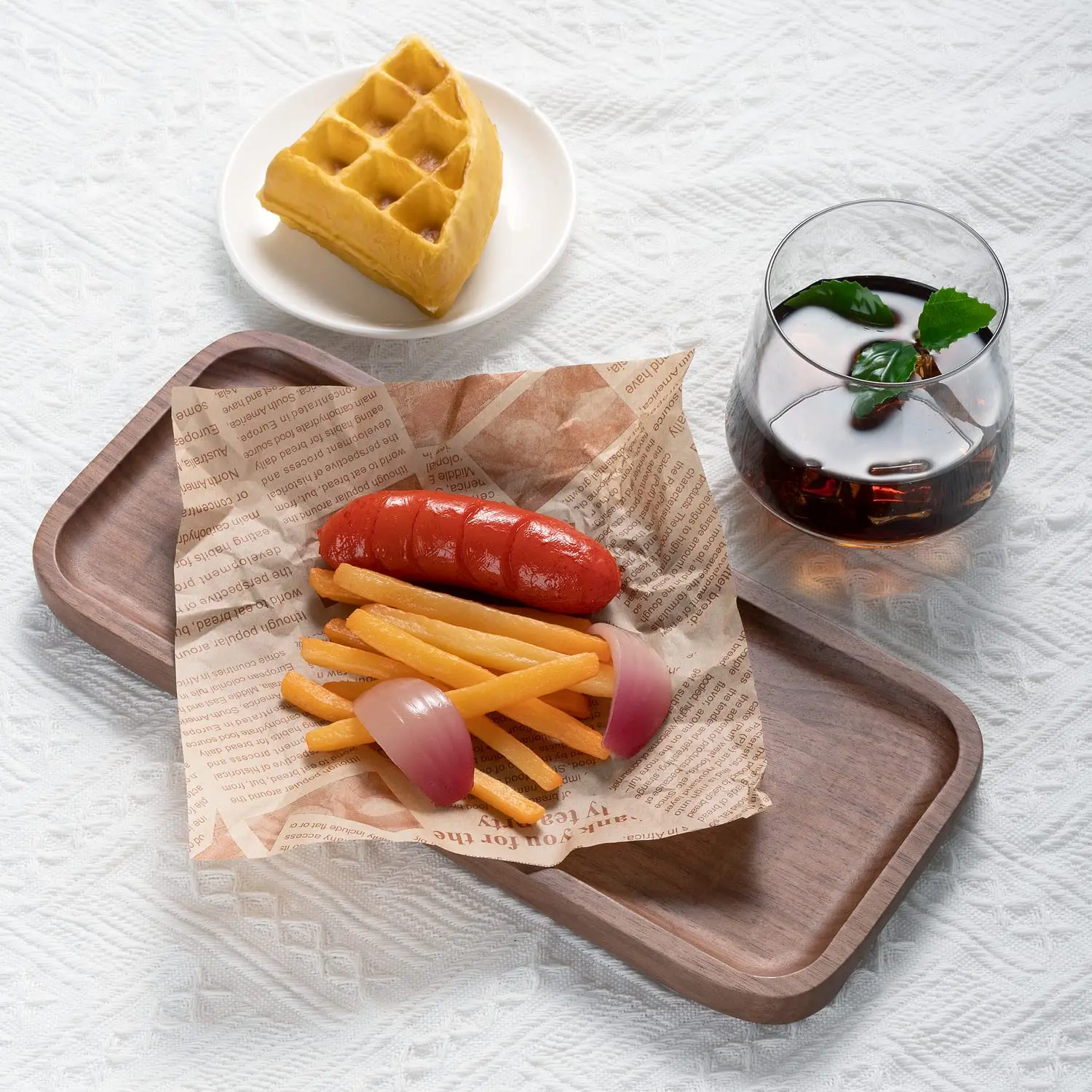 Walnut Natural Wood Rectangle Serving Tray, Small Wooden for Food BBQ Party Buffet Dessert Appetizer Fruits Cookie Platter