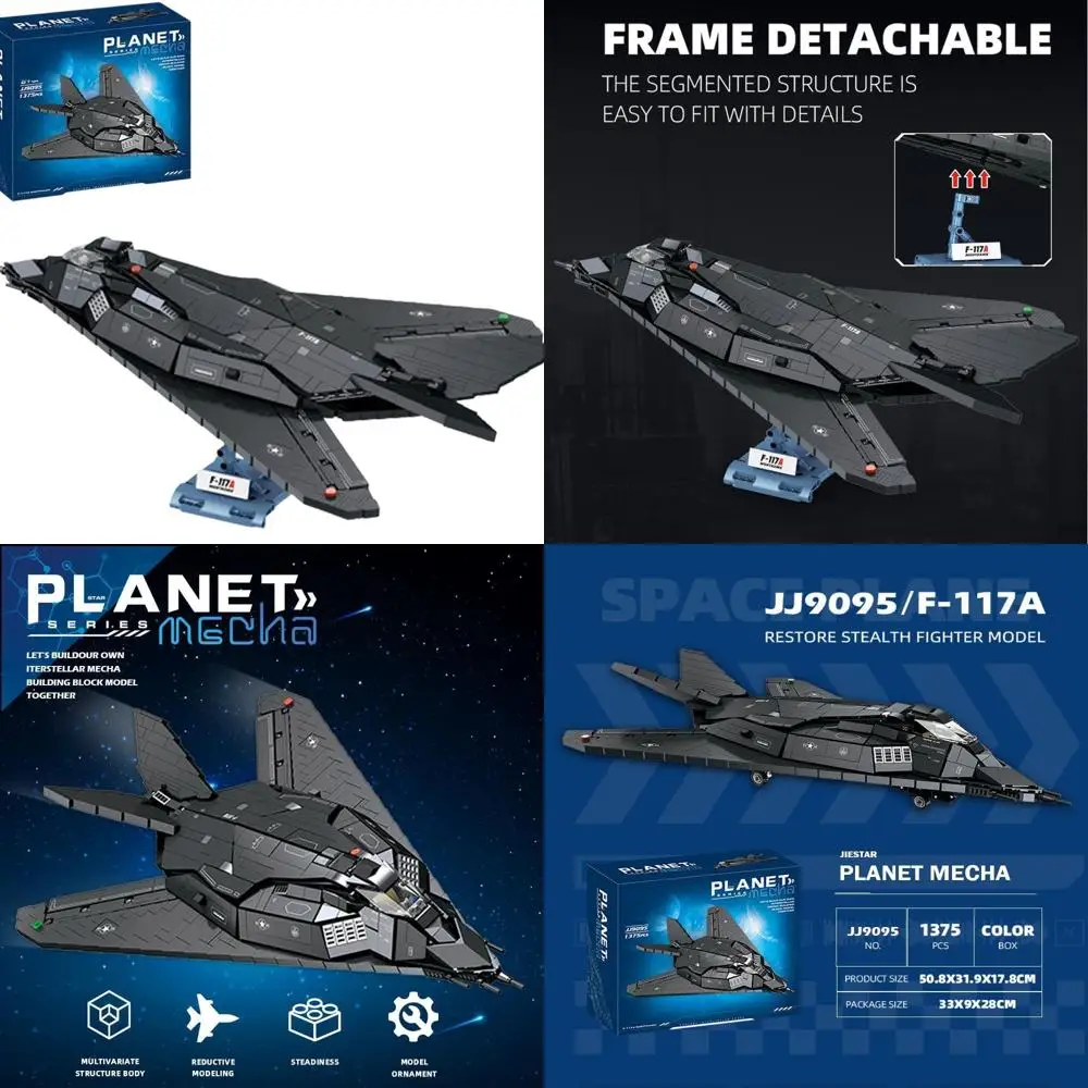 F-117 Nighthawk Stealth Fighter Jet-Modellbausatz für Erwachsene, 1375 Teile, kompatibel mit LEGO, für Kinder ab 14 Jahren