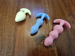 Silicone Butt Plugs,Anal Training, Beginners Plugs,Pastel Colours, Small,Medium & Large,BDSM Medical Play,Vegan Friendly Seller