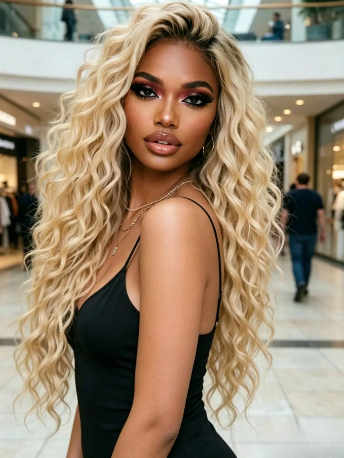 250% Density Ombre Blonde Lace Front Wig Human Hair Brazilian Human Hair For Women 13x4 HD Transparent Deep Wave Lace Front Wig Pre Plucked Natural Hairline Kinky Curly Human Hair Wig