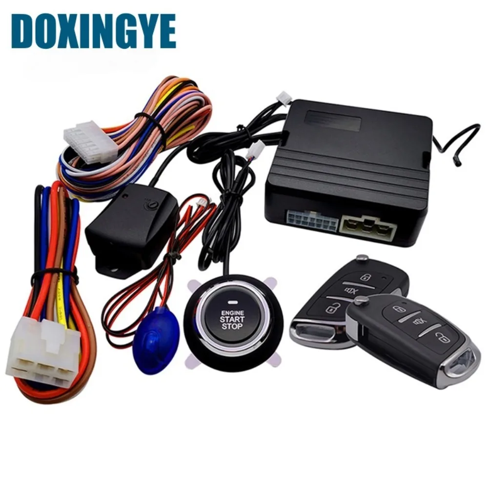 DOXINGYE Универсальная автомобильная сигнализация, система автоматического запуска и остановки, комплект автозапуска двигателя, система без ключа, автомобильные аксессуары DOXINGYE Универсальная автомобильная сигнализация, система автоматического запуска и остановки, комплект автозапуска двигателя, система без ключа, автомобильные аксессуары