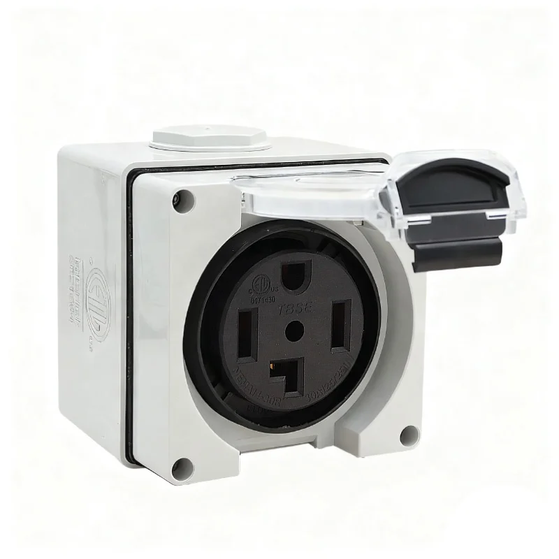 

30Amp Power Outlet Box NEMA 14-30R Receptacle 125/250Volt,Outdoor Dustproof and Weatherproof for RVs Electric Vehicles