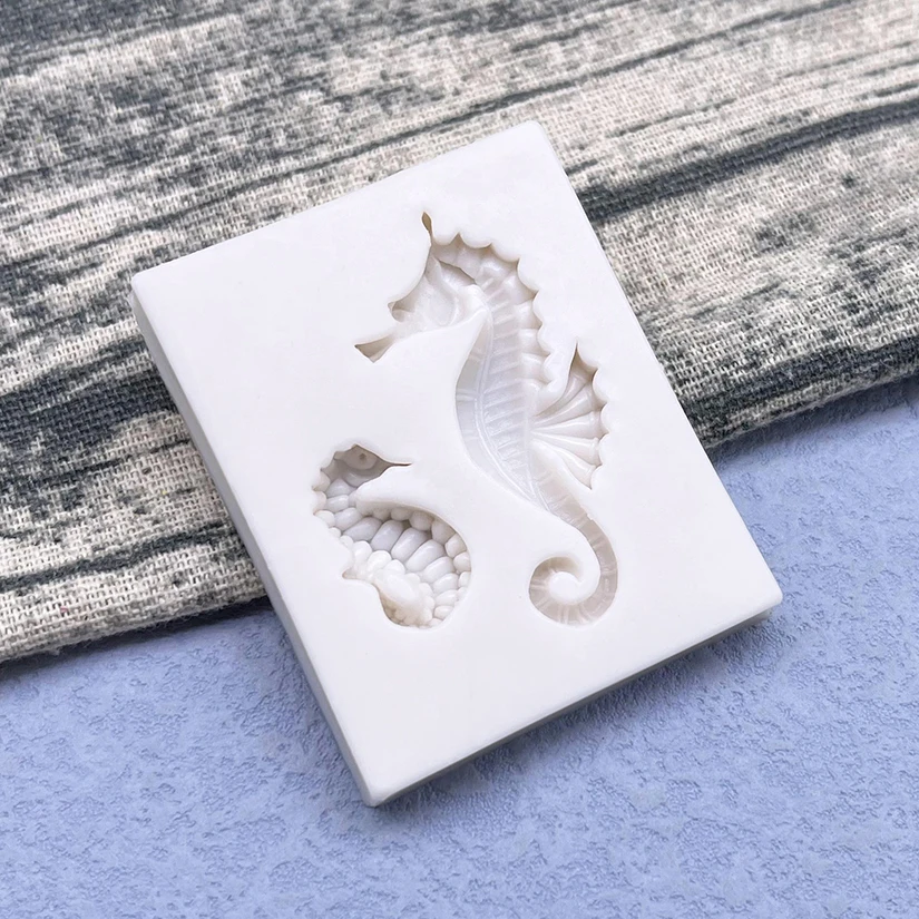 2 Seahorses 100% Platinum Silicone Sugarcraft Mold Fondant Cake Decorating Tools Bakeware