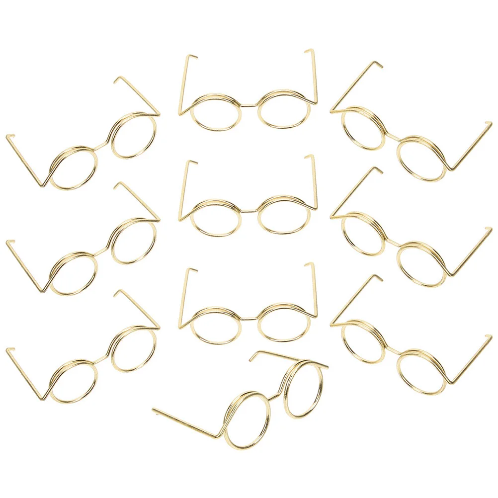 10 Uds. De gafas Mini para muñecas, espejo de sol, accesorios para gafas de moda, adornos decorativos, gafas de sol de Metal para bebé