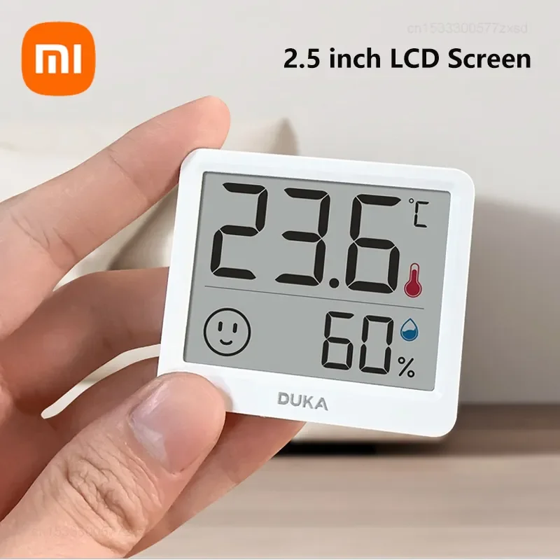 Xiaomi-duka Atuman Medidor Eletrônico Digital de Temperatura e Umidade Termômetro Interior Higrômetro Sensor de Tempo Relógio Lcd 2.5