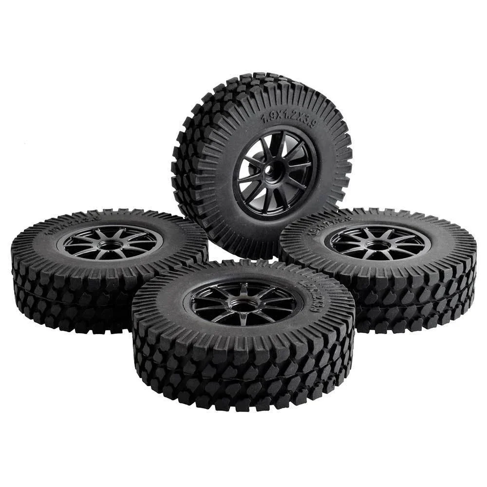 RC 910-T133 Plastic Wheel & 1.9inch Rubber 98mm Tires 4P For HSP 1:10 Climbing Car