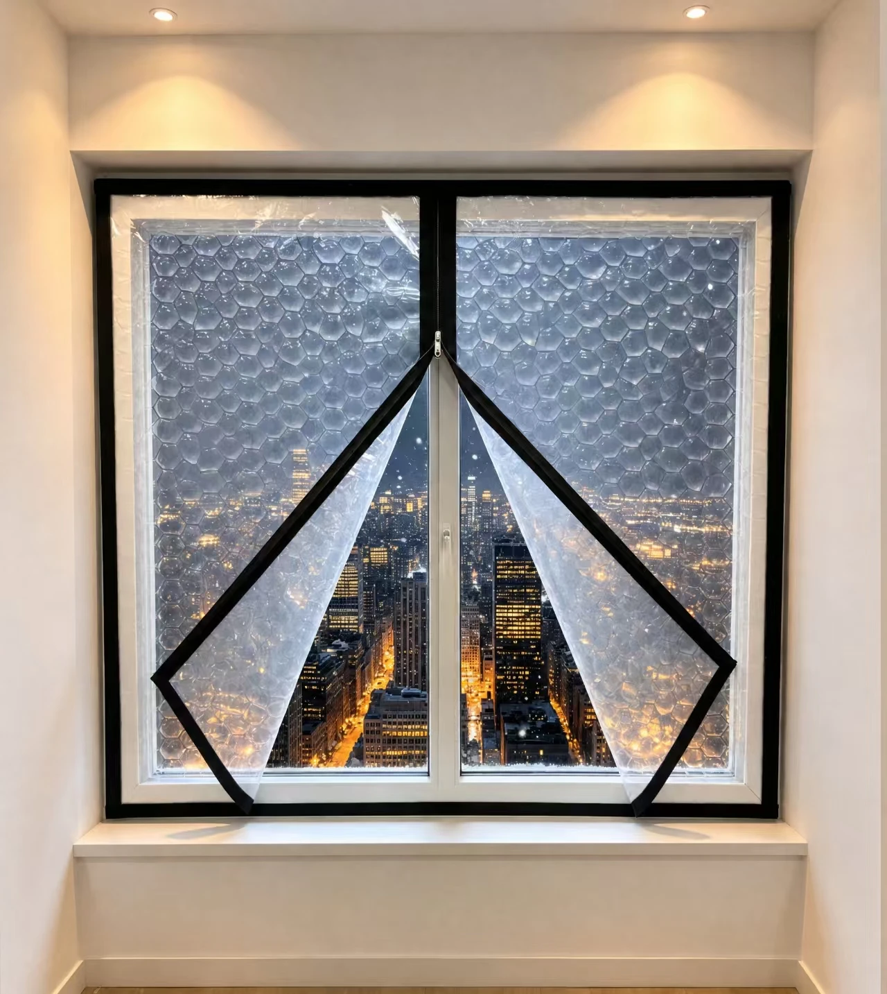 Windproof and Insulating Curtains, Winter EVA Water Cube Window Windproof Solution for Balcony, Bedroom Windows, Anti-Frost Seal