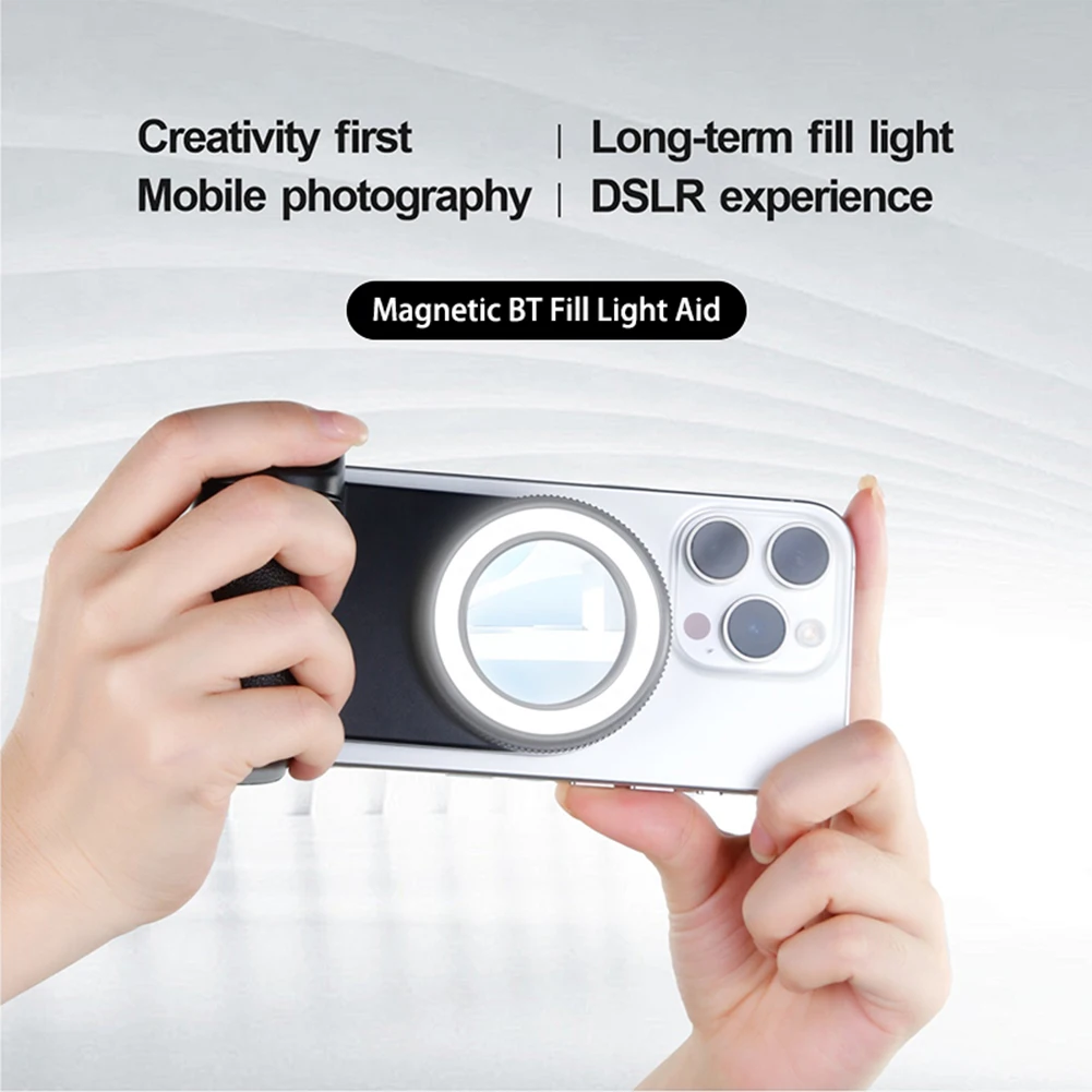 

For Magsafe Bluetooth-Compatible Shutter Selfie Handle with Fill Light & Reflective Mirror Camera Photo Stabilizer 1/4inch Screw