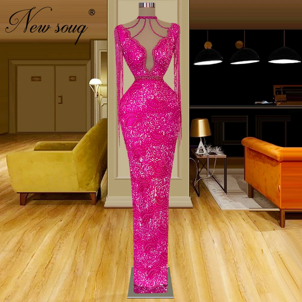 

New 3 Designed Pearls Prom Dresses Arabic Dubai Long Party Occasion Dresses 2023 Luxury Couture Evening Gowns Vestido De Noche