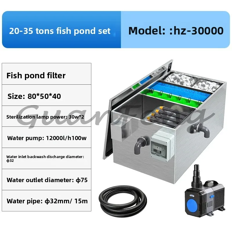 

Fish Pond Rotary Drum Micro Filter Stainless Steel Automatic Pond Filter Equipment Pond Water Circulation System