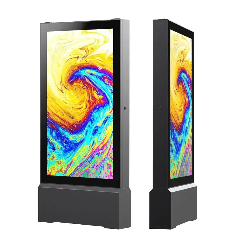 Full Color Outdoor Floor Standing Digital Signage Advertising Display Led Poster Waterproof Digital Signage for Bus Stop Mall
