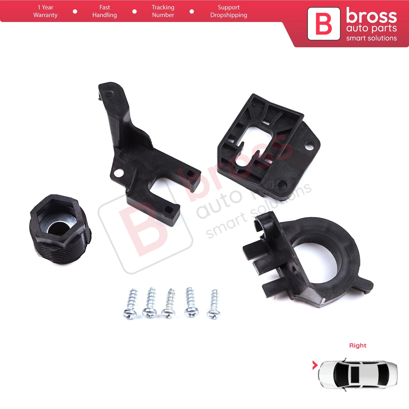 

BHL567-2 Headlight Holder Mount Repair Bracket Tab Set Right Side for Audi A4 B9 8W 8W5 8WD 8W2 8WC 2016-On 8W0998122