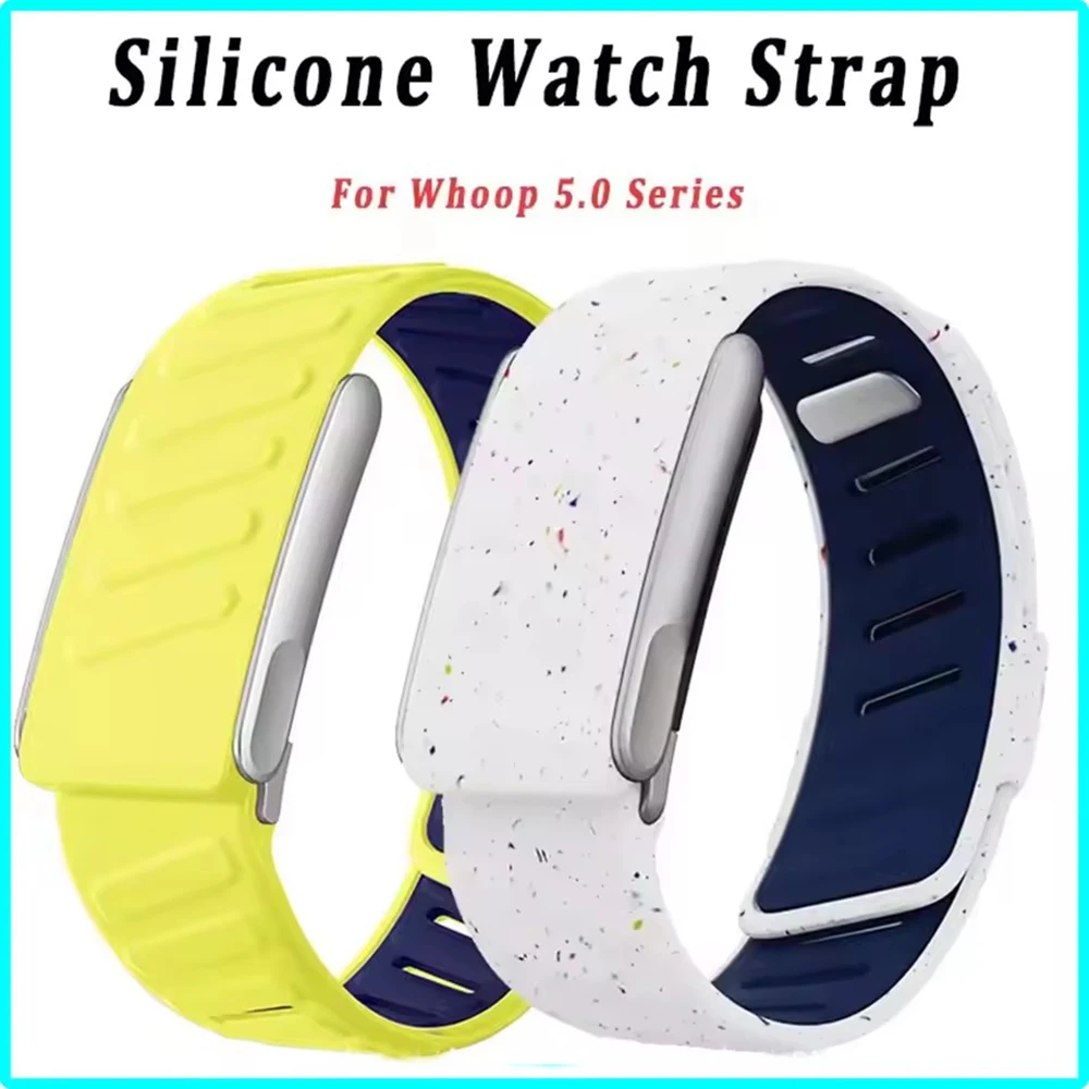 Premium Newest Suitable For Whoop 5.0 Two-Color Silicone Sports Strap Metal Frame Replacement Wristband For Whoop 5.0 MG Band