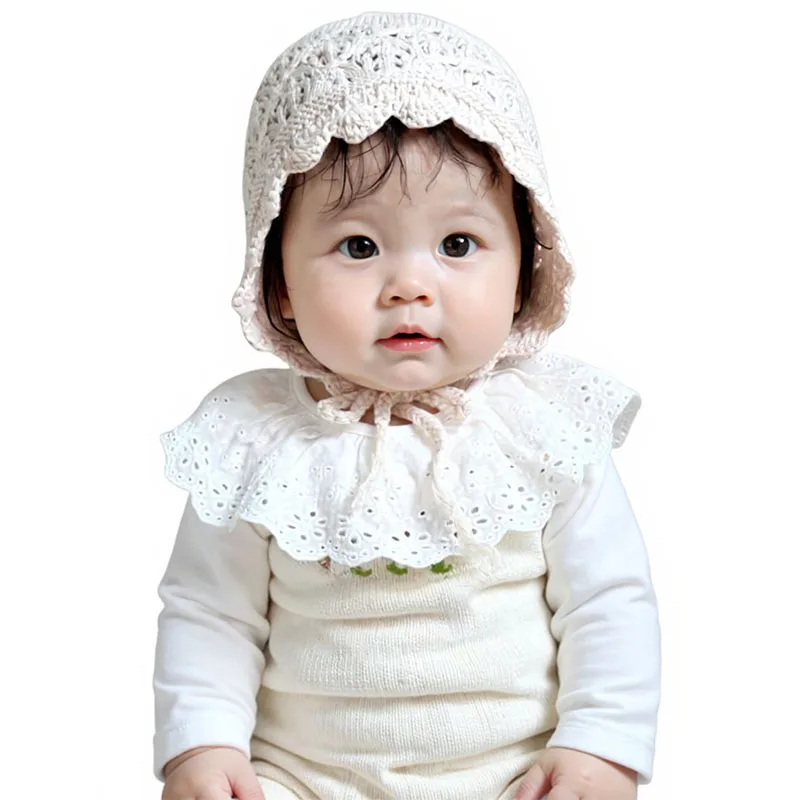 

Elegant Soft Baby Handmade Crochet Hat for Girls Autumn Winter Warm Baby Cap Fashion Outdoor Toddler Beanies Kids Head Cover