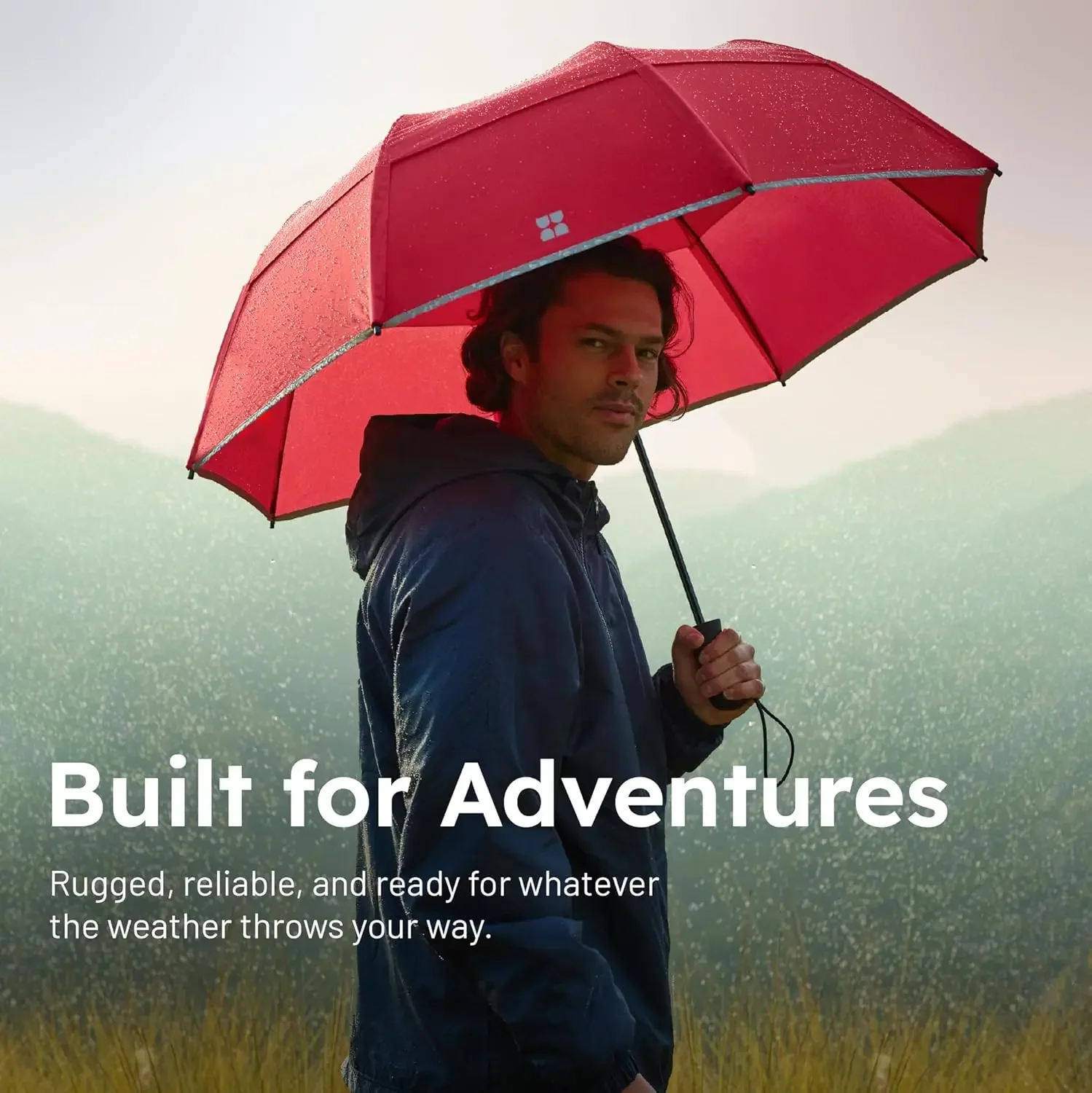 Premium Collapsible Travel Umbrella - Windproof, Compact, Easy Auto Open - Resists Up to 55 MPH Winds - Perfect for Rain