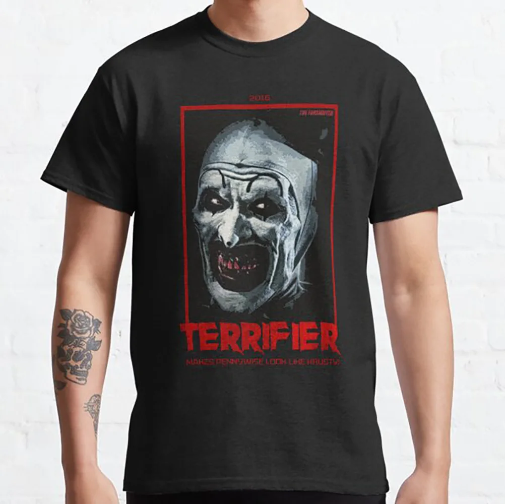 

makes pennywise look like krusty Retro Art the clown killer Terrifierscary halloween Gift t shirt Scream film Graphic clothes