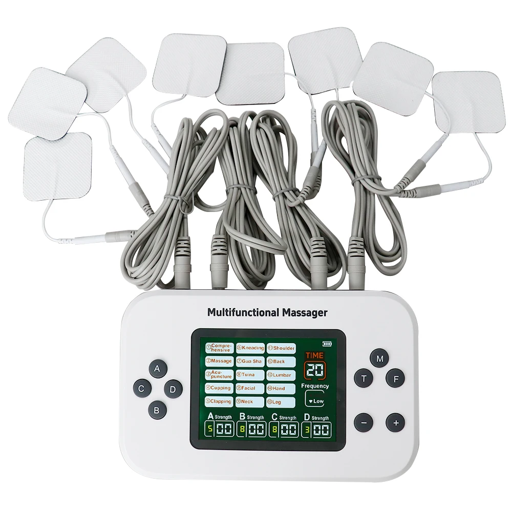 

4 Outputs Electric Tens Massager EMS Muscle Stimulator Acupuncture Body Massage Digital Therapy Slimming Pulse Electrostimulator