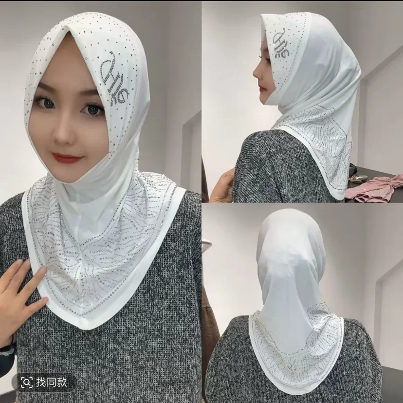 Muzułmańskie aplikacje z różą rozcięcia po bokach hidżabów Instant Easy Cover