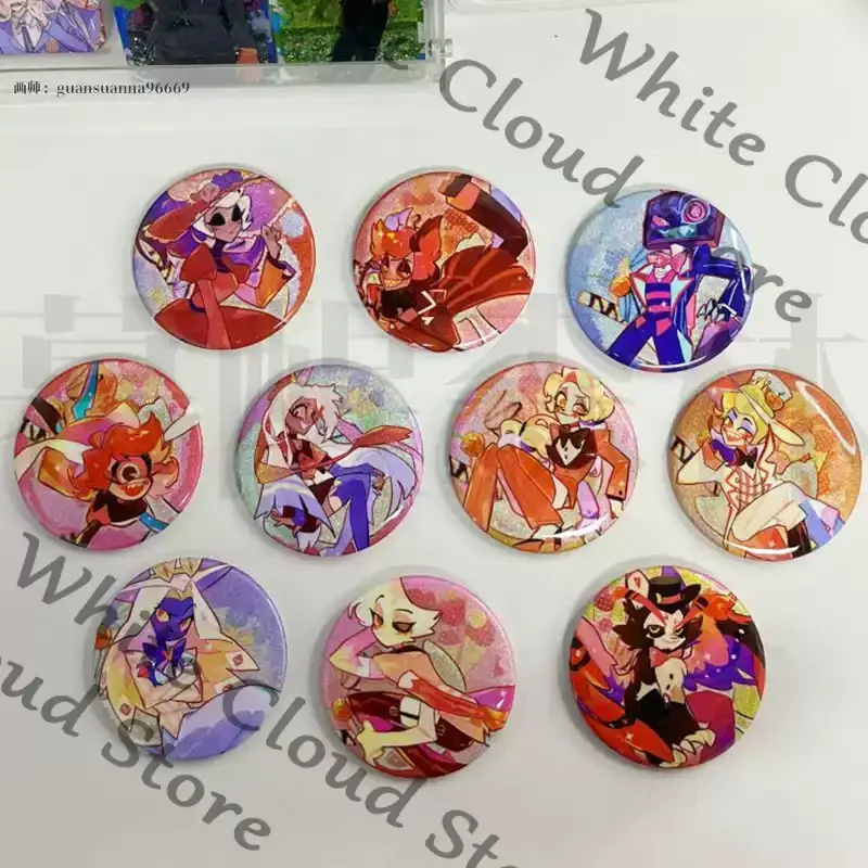 Anime Hazbin Hotel Alastor Charlie Morningstar Vox Husk Cosplay Doujin Signboard Acrylic Stand Cartoon Color Paper Badge Gifts - view 2