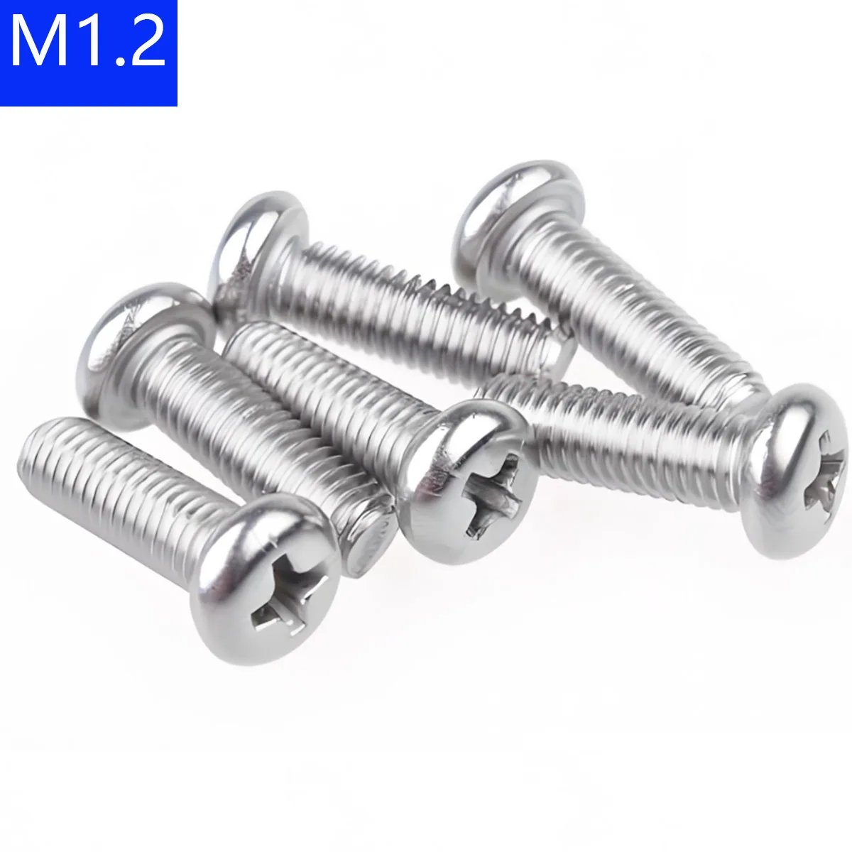

M1.2 X 0.25 ( 1.2mm ) 304 Stainless Steel Phillips Pan Head Machine Screws DIN 7985 A2-70