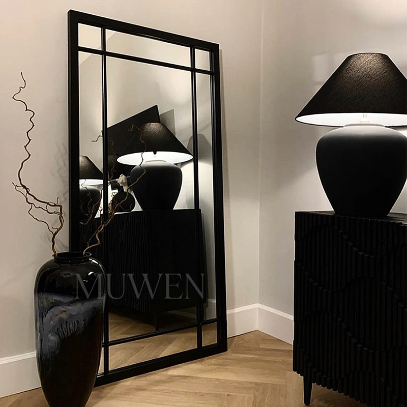 Living Room Mirror Modern Vanity Girls Art Standing Full Body Mirror Funky Long Luxury Floor Cute Spiegel Wand Home Products