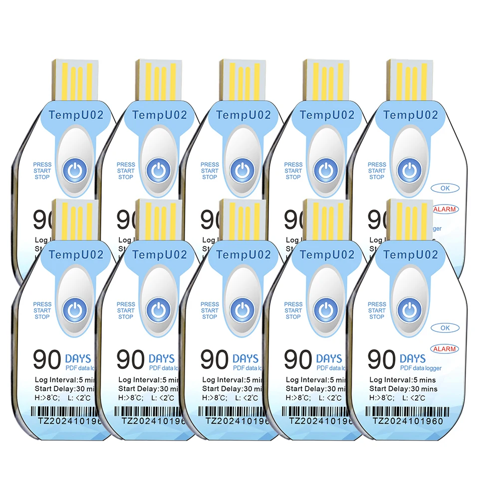 10000 نقطة استخدام واحد USB 90 يومًا مسجل بيانات درجة الحرارة والرطوبة تقرير PDF سجل منفذ USB مع إشارة LED #1