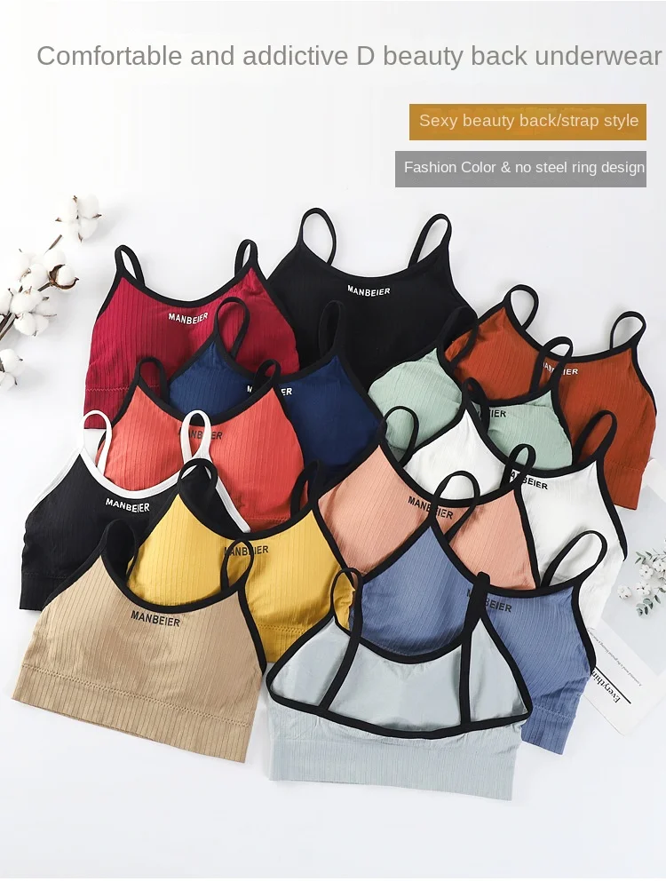 Neue Sport-Bh Für Frauen Gym Sexy Crop Top Bh Frauen Baumwolle Unterwäsche Weichen Komfort Rohr Tops Weibliche Büstenhalter Tops Für Mädchen – Detail 1