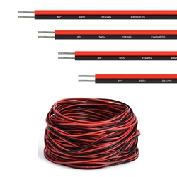 22 AWG 12V Electrical Wires 2 Pin Red Black Flat Cables For SMD 5050 LED Strip Lights Lamps Bulbs Spakers Automotive Toy Battery