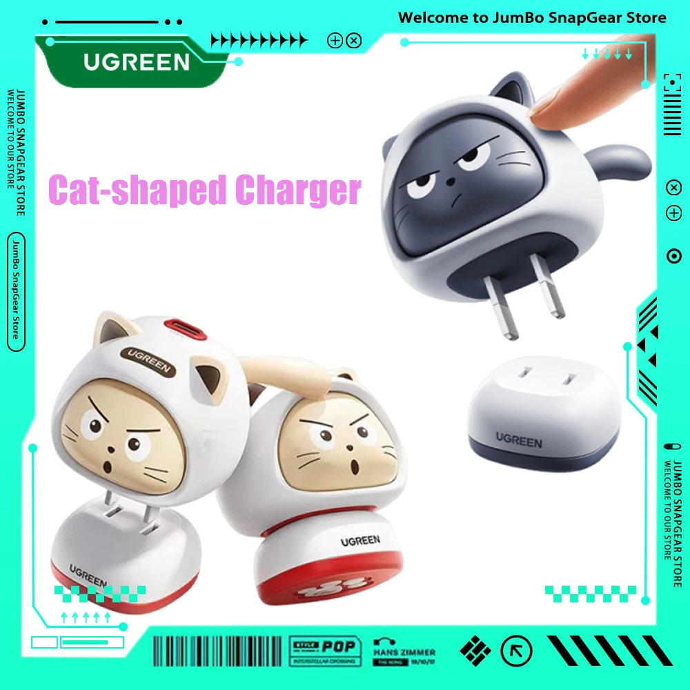 UGREEN 45W Fast Charging Type-C Gallium Nitride Charger Cute Cat Edition X640 liquid silicone skin friendly material GaN chip