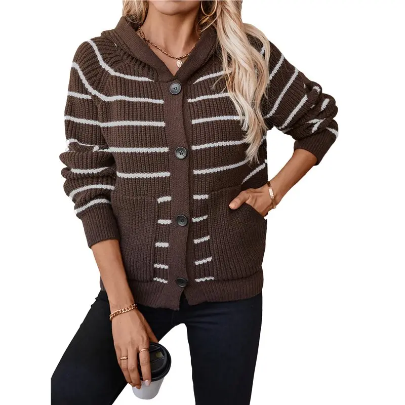 ABDJ-سترات صوفية مخططة للنساء ملابس خريفية بأزرار سفلية عصرية كاجوال بأكمام طويلة