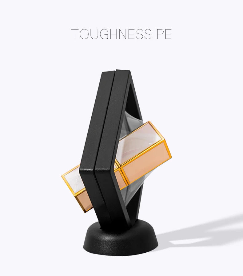 3D Floating Frame Gemstone Coin Box Clear Jewelry Bracelet Display Stand Ring Pendant Holder Protect Jewellery Presentation Case