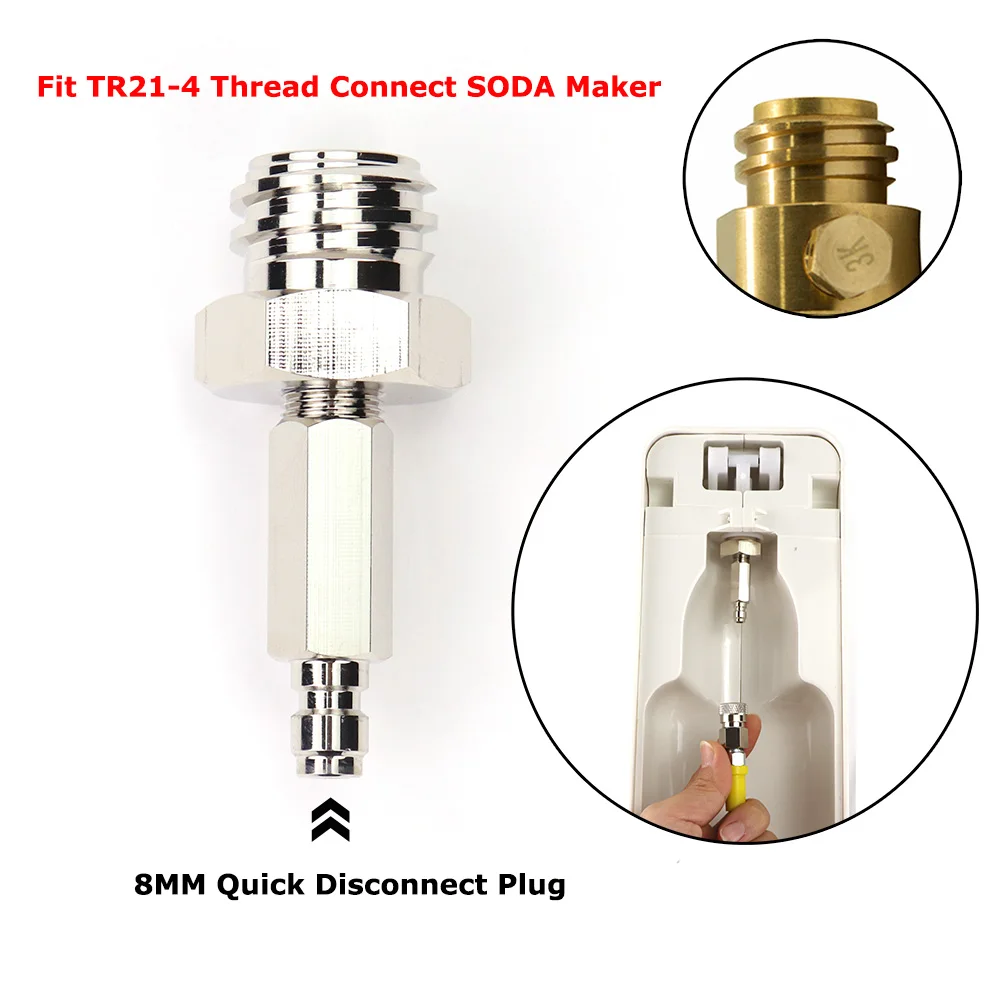 externo tanque adaptador com quick disconnect connector fit sodastream tanque cilindro novo co2 01