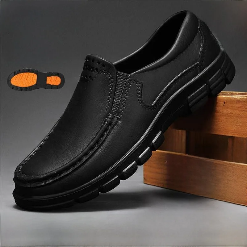 

Men's Chef Shoes Anti-Slip Waterproof Oil-Resistant Low-Top Rain Boots Breathable Casual Black One-Step Labor Protection Leat...