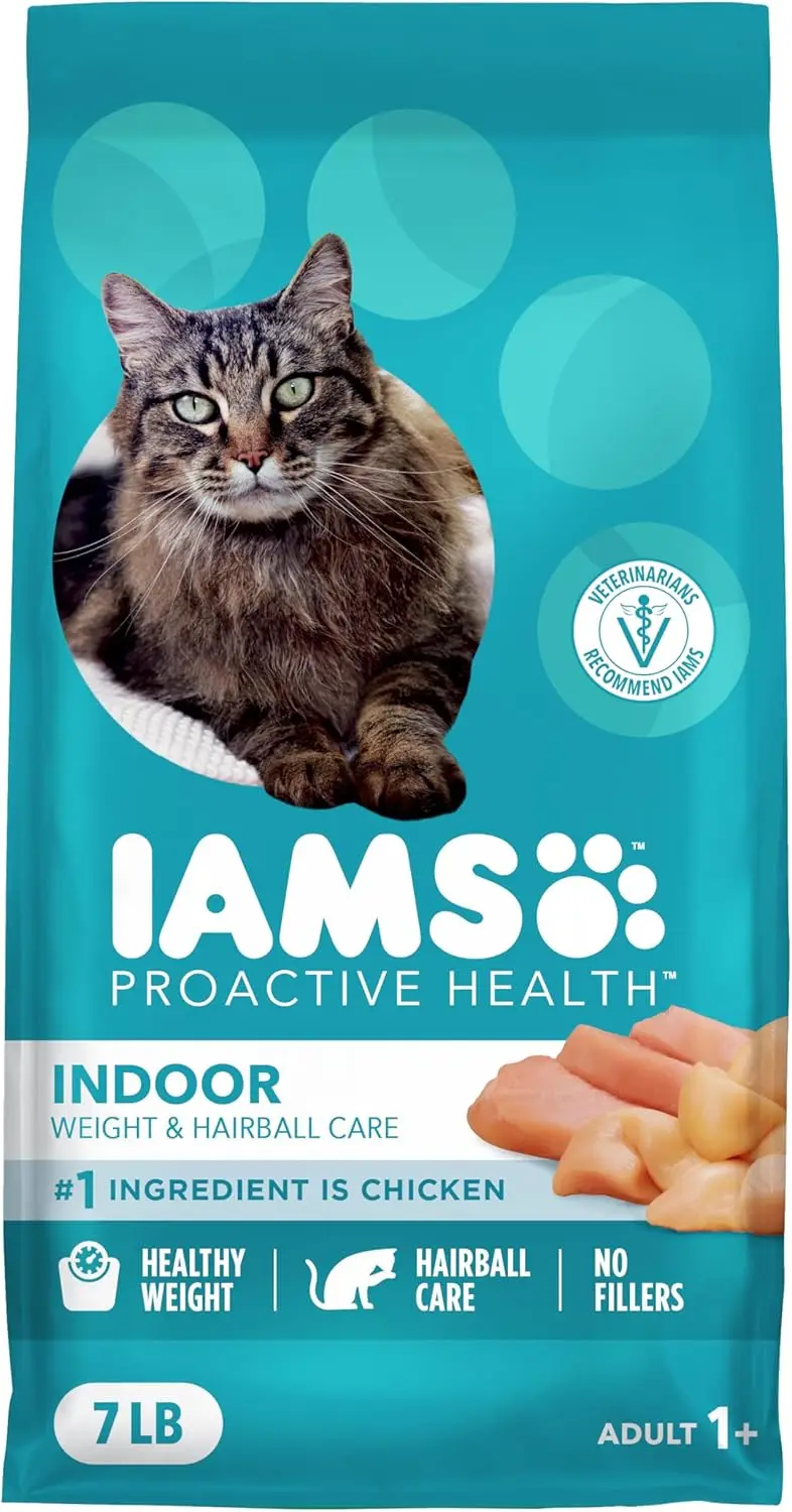 Alimento para Gatos de Interior para el Control de Peso y la Salud del Pelo, Receta con Pollo Real, Bolsa de 7 lb
