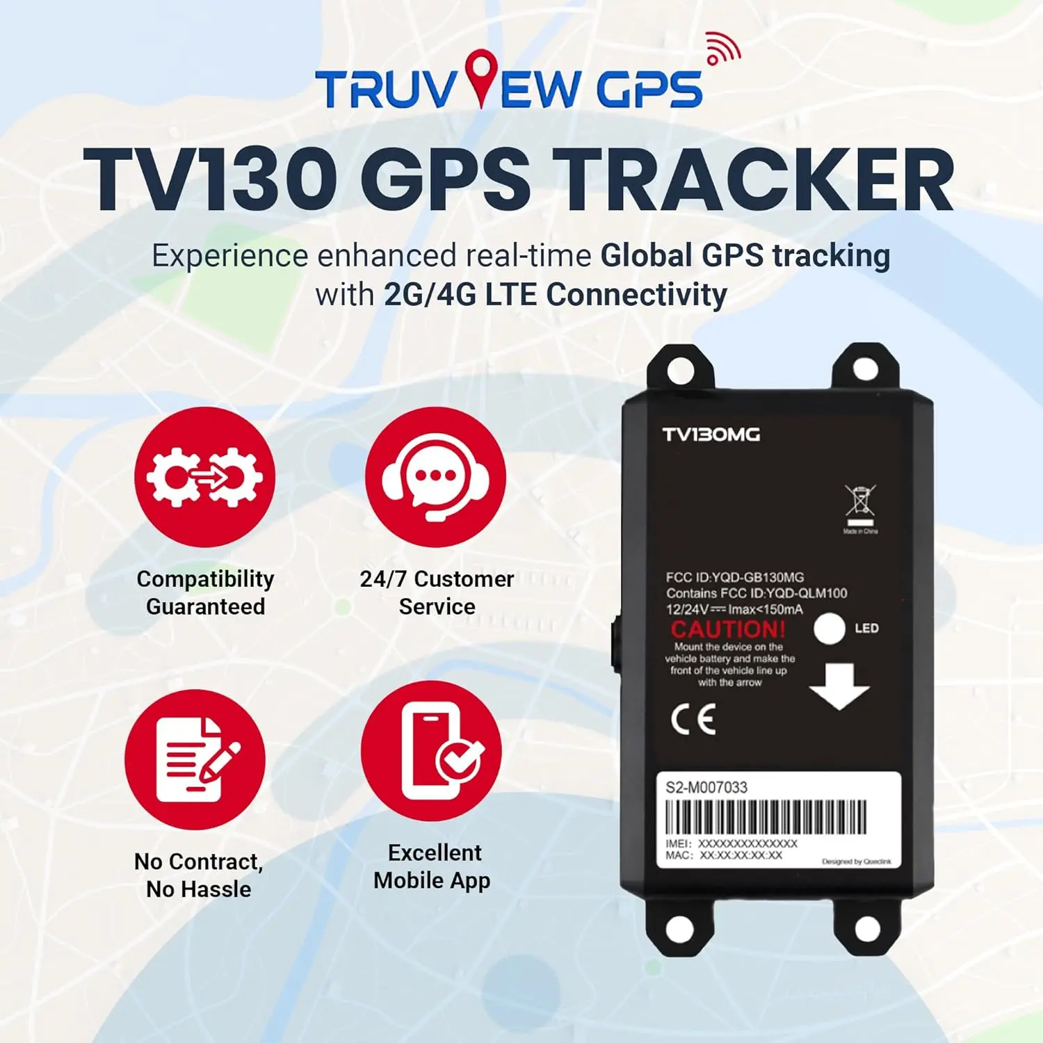 جهاز تعقب Truview TV130 4G GPS - تتبع المركبات المباشرة، سهل التركيب بسلكين، التحكم في التطبيق، بدون عقد #4
