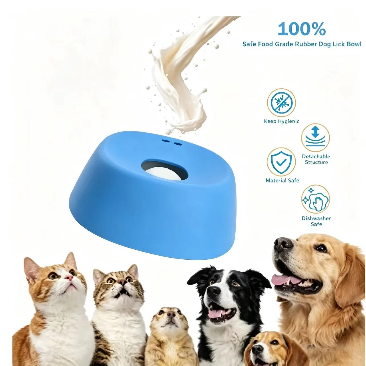 

Anti Choking Slow Feeder Dog Bowl Non-Slip Cup - Lick Toy for Liquid Treats Bone Broth Yogurt