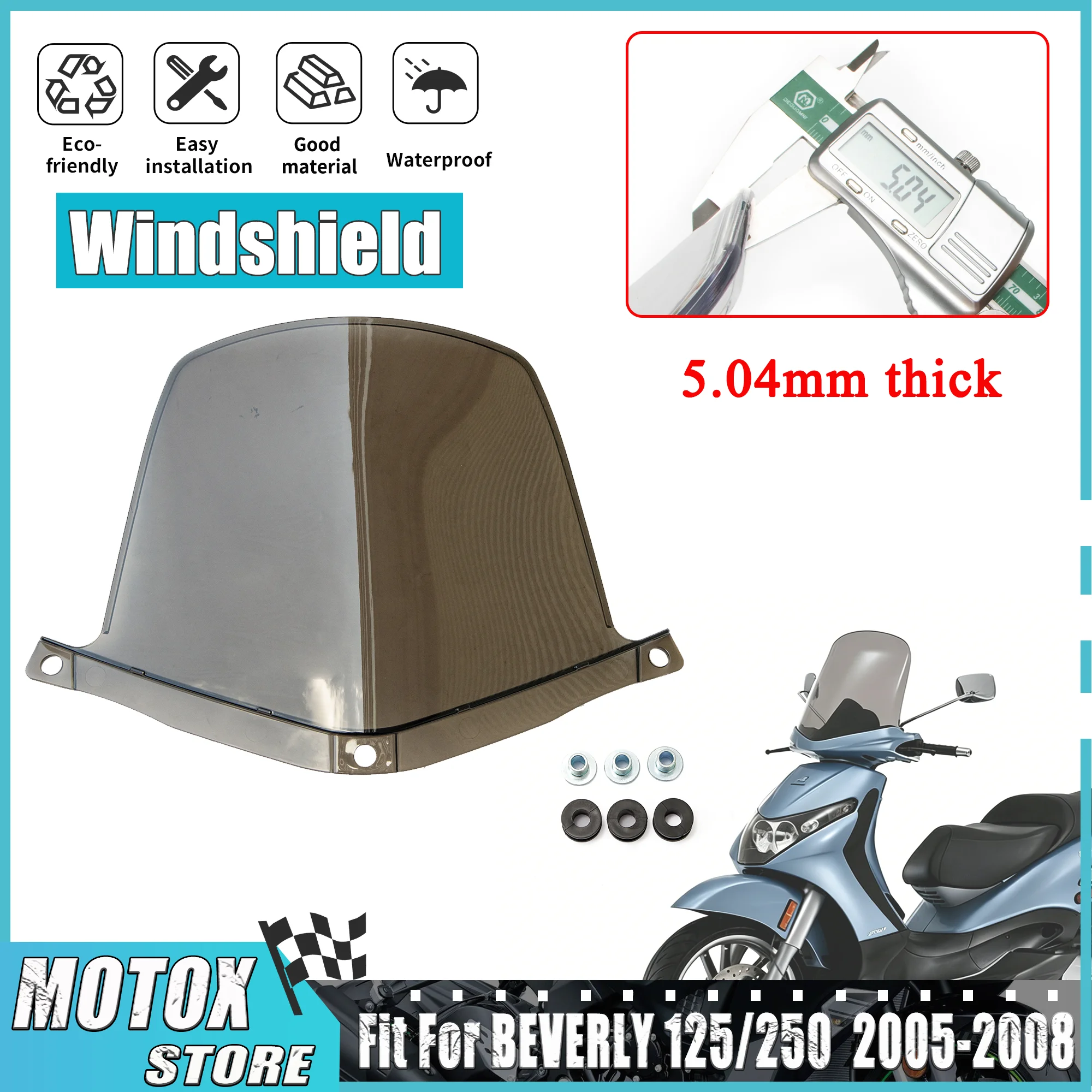 Fit For 2005 - 2008 Beverly 250 125 Motorcycle Scooter Windscreen Windshield BV250 BV 250 2006 2007 Front Deflector