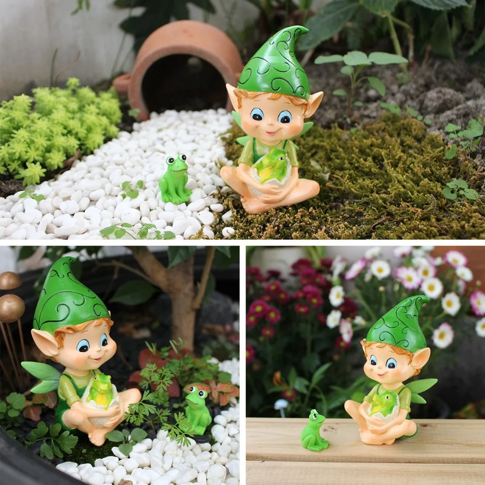 فريدة من نوعها الكرتون قزم الضفدع تمثال مضحك الراتنج الحرف حديقة قزم ديكور اليدوية الضفدع تمثال ديكور المنزل #5