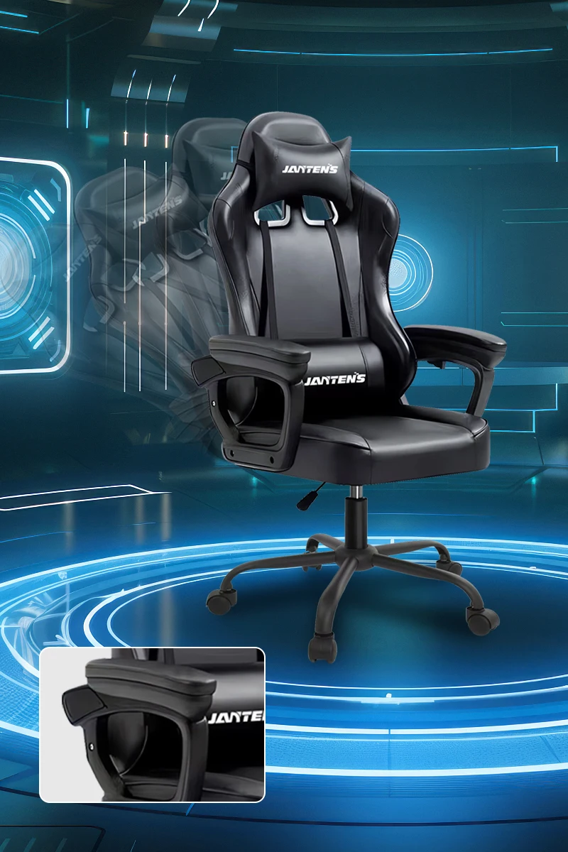 Gaming Chair for Home and Office Ergonomic Gamer Chair for Adults Computer Office PC Leather Chair Height and Angel Adjustable V