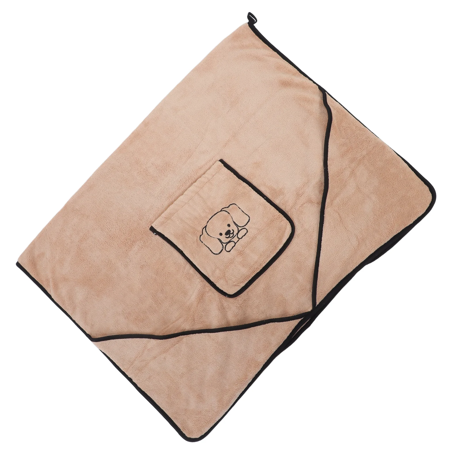 

Pet Blanket Coral Fleece Thick Soft Hand Pockets Quick Drying Absorbent Dog Towel for Bath Beach Rain Medium Large Dog