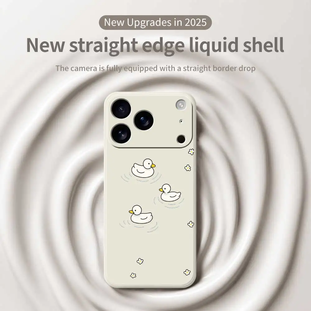 귀여운 오리 폰 케이스 아이폰 17 프로 맥스 17 에어 16 15 14 플러스 13 12 11 프로 맥스 XS 맥스 XR 7 8 플러스 16E 실리콘 소프트 커버