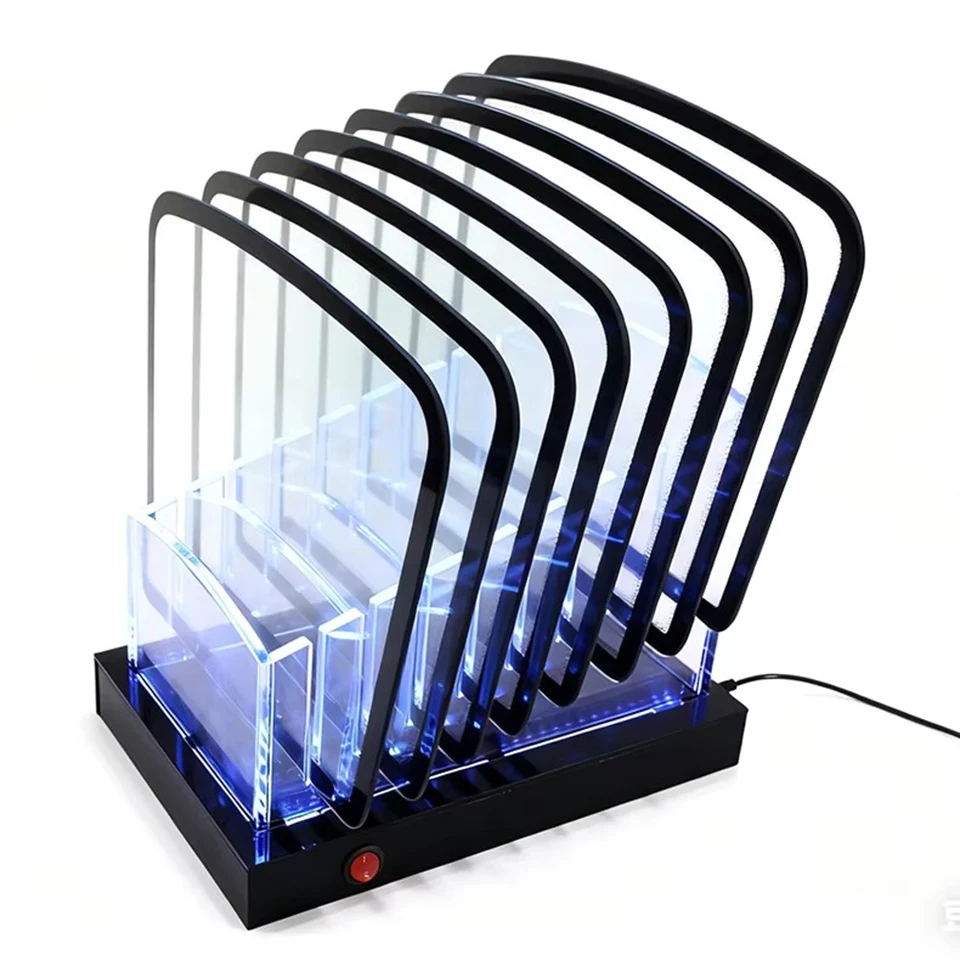 

7-Slot Miniature Car Windshield Glass Display Holder, Demo Stand for Window Film Testing & Storage,Auto Detailing Shop ST-A3